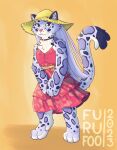  clothing dress felid female furufoo hair hat headgear headwear hi_res long_hair mammal pantherine portrait sun_hat sundress tiger 