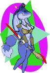  accessory anthro armor bottomless bottomless_female bra bracers chaoshetra clothed clothing female furgonomics hip_markings jar_jar_binks jewelry krystal leg_markings markings necklace nintendo shoulder_guards solo star_fox star_wars star_wink tail tail_accessory underwear 