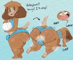  animal_crossing anthro backsack balls big_butt bodily_fluids butt canid canine canis digby_(animal_crossing) domestic_dog female genitals hi_res huge_butt mammal nintendo purple_yoshi_draws shih_tzu solo sweat thick_thighs toy_dog 
