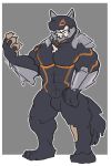  2021 3_toes 4_fingers anthro black_body brown_background brown_body brown_fur canid canine canis deltacatalyzer digital_media_(artwork) feet fingers fur harewolf126_(artist) male mammal muscular simple_background solo symbiote teeth toes transformation white_background wolf 