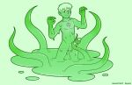  2023 bedroom_eyes digital_drawing_(artwork) digital_media_(artwork) feet genitals goo_creature goo_humanoid green_body green_skin hi_res hue_(theslimeguy) humanoid looking_at_viewer male melting narrowed_eyes naughty_prince not_furry penis puddle seductive shaded slim slime_core smile smug_face solo tentacles translucent translucent_body translucent_penis 