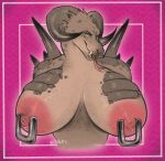  anthro areola bethesda_softworks big_areola big_breasts breasts deathclaw fallout female hi_res huge_breasts incogneat-o nipple_piercing nipples piercing salem_(incogneat-o) solo 