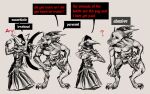 absurd_res abusive anthro canid canine comic duo english_text feral hi_res humanoid male male/male mammal masochism pain paranoid plague_doctor speech_bubble text were werecanid werecanine werewolf zerauskii 