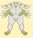  anthro bandai_namco big_breasts big_hands breasts claws cluelewd digimon digimon_(species) female genitals hi_res huge_breasts hyper hyper_breasts pussy solo solo_focus terriermon 