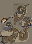  amelia_(mexifurfoof) anthro belly big_belly big_breasts biped breasts brown_body brown_hair butt chubby_female clothed clothing cobra curvy_figure digital_drawing_(artwork) digital_media_(artwork) female hair hi_res looking_at_viewer lute mammal mexifurfoof mobility_scooter morbidly_obese musical_instrument navel non-mammal_breasts obese obese_anthro obese_female overweight overweight_anthro overweight_female plucked_string_instrument reptile scales scalie simple_background smile snake snake_hood solo string_instrument tail text thick_thighs voluptuous wide_hips yellow_eyes 