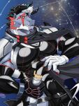  abs anthro bodysuit clothing food giansar grey_body hair lifewonders live_a_hero male muscular muscular_anthro muscular_male pecs pocky skinsuit sky solo star starodinblack starry_sky supervillain tight_clothing white_hair 