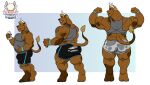  1ceberg absurd_res anthro beverage big_butt bovid bovine bulge butt butt_expansion canid cattle clothed clothing expansion flexing growth hi_res hybrid male mammal muscle_growth musclegut muscular muscular_male pecs shirt solo standing tank_top tight_clothing topwear torn_clothing transformation underwear 