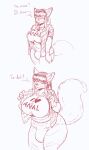  &lt;3 2023 anthro big_breasts biped breasts bulge canid canine clothed clothing english_text fiona_(jindragowolf) fox fully_clothed gynomorph hair hair_over_eyes hi_res huge_breasts intersex jindragowolf mammal monochrome red_and_white shirt smile solo speech_bubble text text_on_clothing text_on_shirt text_on_topwear topwear 