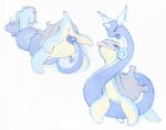  anus blue_body blush dratini duo female feral generation_1_pokemon humanoid_genitalia intersex intersex/female interspecies lapras nintendo pokemon pokemon_(species) unknown_artist 