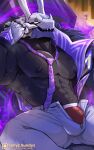  abs anthro anubian_jackal armpit_hair bodily_fluids body_hair bulge canid canine canis clothing jackal league_of_legends male mammal muscular muscular_anthro muscular_male nasus_(lol) nipples pecs riot_games sollyz solo sweat underwear 