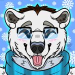  anthro artforsale bear burr commissionsopen digital_media_(artwork) eyestrain furry furryart furryfandom hi_res invalid_tag kingstreasures male mammal polar_bear scarf snow ursine 