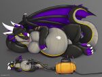 4_toes animate_inanimate anthro black_body dragon feet horn inflatable inflation living_inflatable membrane_(anatomy) membranous_wings pool_toy solo symrea toes voodoo voodoo_doll voodoo_inflation wings yellow_eyes 