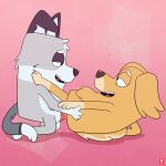  absurd_res bluey_(series) canid canine duo fan_character female foxy_(foxycon) hi_res male male/female mammal mrs._retriever_(bluey) reddoshirousagi06 