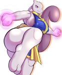 absurd_res breasts butt clothing female fighting_pose generation_1_pokemon hi_res legendary_pokemon martial_arts_style_mewtwo mcerror mewtwo nintendo nipples pokemon pokemon_(species) pokemon_unite pose tail 