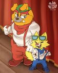  canid canine canis clothed clothing domestic_cat domestic_dog dribble_(warioware) felid feline felis fur hair hi_res mammal nintendo nutty_bo smile spitz_(warioware) warioware 