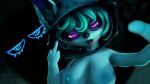  anthro areola big_breasts breasts erect_nipples female forest gesture green_hair hair humanoid kfgira league_of_legends male male/female middle_finger night nipples nude plant purple_eyes riot_games selfie shadow shadow_(lol) solo tongue tongue_out tree vex_(lol) yordle 