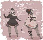  anthro big_butt bovid butt caprine clothing dialogue dominatrix dreamy_pride eleanor_(dreamy_pride) english_text female hi_res huge_butt legwear lingerie looking_at_viewer looking_back looking_back_at_viewer mammal sheep solo text thigh_highs 