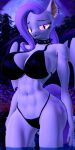  2023 3d_(artwork) abs anthro anthrofied athletic athletic_anthro athletic_female bat_pony bat_wings bedroom_eyes big_breasts bikini breasts claws cleavage clothed clothing collar curvy_figure cutie_mark detailed_background digital_media_(artwork) ear_piercing ear_ring equid eyelashes fangs female fingers flower fluffy fluffy_tail flutterbat_(mlp) fluttershy_(mlp) forest friendship_is_magic fur hair hasbro hi_res long_hair long_tail looking_at_viewer mammal membrane_(anatomy) membranous_wings moon my_little_pony narrowed_eyes navel night open_mouth outside piercing pink_eyes pink_hair pink_tail plant pond ring_piercing seductive sharp_teeth side_boob skimpy skimpy_bikini solo source_filmmaker spiked_collar spikes swimwear tail teeth themanwithaquest tongue tree voluptuous water wet wide_hips wings yellow_body yellow_fur 
