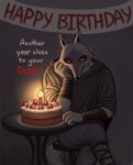  &lt;3 anthro arm_strap arm_wrapping arm_wraps armband armwear banner berry birthday birthday_banner birthday_cake birthday_candle birthday_party black_comedy black_nose black_pupils black_sclera bottomwear cake candle canid canine canis chair cloak clothed clothing creepy creepy_face creepy_smile crossed_legs death_(puss_in_boots) dessert disturbing dreamworks english_text evening facial_markings fire fluffy fluffy_tail food frosting fruit fur furniture grey_body grey_fur grin half-closed_eyes happy head_markings hi_res hooded_eyes humor inside long_tail looking_at_viewer macabre male mammal markings mask_(marking) morbid multicolored_body multicolored_fur narrowed_eyes night pants patto_pib plant plate poncho prick_ears pupils puss_in_boots_(film) puss_in_boots_the_last_wish red_eyes signature sitting smile smirk solo stare strawberry string table tail text two_tone_body two_tone_fur unnerving wall_(structure) white_body white_fur wolf wrap wrapped_arms wraps 