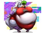  2023 animatronic anthro belly big_belly big_breasts bracelet breasts canid canine canis clothed clothing collar ear_piercing eyeshadow female five_nights_at_freddy&#039;s five_nights_at_freddy&#039;s:_security_breach food fur garuda_six green_hair grey_body grey_fur hair half-closed_eyes hi_res huge_belly jewelry love_handles machine makeup mammal morbidly_obese morbidly_obese_anthro morbidly_obese_female multicolored_hair narrowed_eyes obese obese_anthro obese_female one_eye_closed overweight overweight_anthro overweight_female piercing pizza pizza_in_mouth robot roxanne_wolf_(fnaf) scottgames solo spiked_bracelet spiked_collar spikes steel_wool_studios white_hair wolf yellow_eyes 