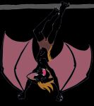  bat black_body black_fur fur male mammal open_mouth tabbiewolf upside_down winged_arms wings yawn 