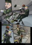  2021 4_arms 4_eyes alien anthro biped blonde_eyebrows blonde_hair clothed clothing colored comic darth_biomech english_text eyebrows female fight green_clothing group gun hair hi_res holding_object holding_weapon human major_pronin_(darth_biomech) male mammal military military_uniform multi_arm multi_eye multi_limb nea_khtara raharr ranged_weapon red_eyes red_hair text uniform weapon 