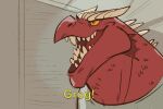  1boy arkhan_the_cruel critical_role djcrumrine dragon_boy dragon_horns english_text epic_handshake_(meme) furry furry_male horns male_focus meme parody scales solo spikes subtitled the_legend_of_vox_machina upper_body 