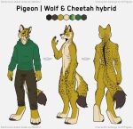  anthro cheetah/wolf clothed clothing fluffy fluffy_tail fully_clothed hybrid male mell0rd model_sheet mrpigeon mrpigeon70 nude tail 