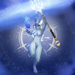  1:1 absurd_res anthro breasts deer destiny_(video_game) destiny_2 female genitals hi_res ice mammal nipples nude pussy sibi_the_messtress solo staff weapon 
