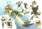  absterarts anthro avian bird blonde_hair clothing duo eyewear feathers flying goggles hair hat headgear headwear hi_res humanoid hylian male multiple_images nintendo pelecaniform pelican penn_(totk) rito talons tears_of_the_kingdom the_legend_of_zelda white_body white_feathers wings 