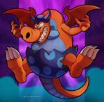  anthro belly big_belly claws dragon duel_monster egg_shell grin hi_res male navel overweight ryu-ran scalie sharp_teeth small_wings smile solo teeth turquoisephoenix western_dragon wings yu-gi-oh! 