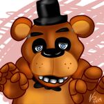  2014 accessory animated animatronic anthro bear bow_tie five_nights_at_freddy&#039;s jumpscare jumpscare_warning machine male mammal robot scottgames shaded signature simple_background simple_shading solo tagme unknown_artist watermark 