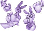  2023 anthro big_breasts big_butt bigdad bottomless breasts butt cleavage clothed clothing disney duo female genitals hot_dogging huge_breasts huge_butt judy_hopps lagomorph leporid male male/female mammal monochrome open_mouth open_smile penis rabbit simple_background smile zootopia 