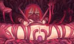  1girl anal blush completely_nude hair_between_eyes highres long_hair lying nude ohlia on_back pussy red_eyes red_hair restrained shakugan_no_shana shana slime_(substance) solo spread_legs sweat tentacles very_long_hair 