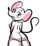  anthro butt digital_media_(artwork) female freckles fur mammal mouse murid murine pixel_(artwork) pixelcap rear_view rodent solo tail thick_thighs white_body white_fur whitney_(pixelcap) 