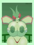  animated anthro areola big_breasts breast_squeeze breasts butt_from_the_front clothed clothing female flygon front_view generation_3_pokemon green_areola green_body green_nipples hexami hi_res holding_breast huge_breasts hyper hyper_breasts nintendo nipples panties pokemon pokemon_(species) solo thick_thighs topless underwear wings 