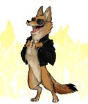  2018 4_claws 4_fingers 4_toes artist_name black_clothing black_eyewear black_jacket black_markings black_nose black_sunglasses black_topwear bottomless bottomless_feral bottomless_male canid canine canis claws clothed clothing coat countershade_legs countershade_mouth countershade_torso countershading coyote cross cross_necklace crowd digital_media_(artwork) dipstick_tail ears_up eyewear fangs featureless_crotch feet feral feral_focus fingers fluffy fluffy_tail fur group inner_ear_fluff jacket jewelry leather leather_clothing leather_jacket leather_topwear male male_focus mammal markings naturally_censored necklace on_hind_legs open_mouth open_smile orange_body orange_fur partially_clothed partially_clothed_feral partially_clothed_male prick_ears red_tongue scp-2547 scp-2547-1 scp_foundation semi-anthro simple_background smile solo solo_focus sunglasses tail tail_markings teeth toe_claws toes tongue topwear tuft watermark white_background white_clothing white_coat white_inner_ear white_inner_ear_fluff white_topwear wildragon 