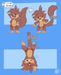  anthro bo_(nutty_bo) briefs clothed clothing fur hair hi_res mammal milestone nutty_bo open_mouth rodent sciurid simple_background smile tail tail_grab text tree_squirrel underwear upside_down 