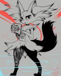  abstract_background amalgamation ambiguous_gender annoyed annoyed_expression anthro aph_(artist) braixen eldritch_abomination eyeliner flesh_creature fluffy generation_6_pokemon hi_res hybrid illiterate ki0_(aph) makeup nintendo pokemon pokemon_(species) raised_tail solo speech_bubble tail the_thing_(organism) 