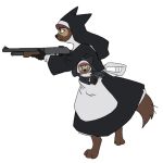  anthro clothing duo female gun hybrid nun ranged_weapon tama-tama weapon 