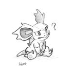  1:1 3_fingers 3_toes advos anthro claws digital_media_(artwork) fangs feet female fingers frown generation_1_pokemon monochrome nidorina nintendo pokemon pokemon_(species) question_mark signature simple_background sitting sketch solo tail teeth toe_claws toes white_background 