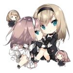 4girls :&gt; artist_request black_dress black_footwear black_hairband blush blush_stickers breasts brown_hair camilia_(djmax) chibi closed_mouth djmax dress fairy_(girls&#039;_frontline) frills full_body gathers girls&#039;_frontline gothic gothic_lolita green_eyes hair_between_eyes hairband holding_hands light_brown_hair lolita_fashion long_hair long_sleeves looking_at_viewer medium_breasts multiple_girls official_art parted_lips preiya_(djmax) puffy_long_sleeves puffy_sleeves short_sleeves simple_background third-party_source transparent_background white_hairband |_| 