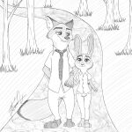  anthro canid canine disney duo female fox hatakeclarissarts inktober judy_hopps lagomorph leporid male male/female mammal nick_wilde rabbit zootopia 