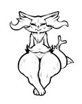  bodily_fluids box_(hajimeyou654) braixen dipstick_tail female flat_chested generation_6_pokemon markings nintendo pokemon pokemon_(species) solo stick struggling tail tail_markings thick_thighs wide_hips 