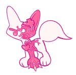  &lt;3 ambiguous_gender canid canine feral fox gore labbit1337 mammal pink_flesh simple_background solo tan_body white_background 