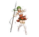  1girl armor boots braid braided_ponytail breastplate breasts damaged dress fingerless_gloves fire_emblem fire_emblem:_the_sacred_stones fire_emblem_heroes gloves green_eyes green_hair high_heel_boots high_heels holding holding_polearm holding_weapon long_hair low_ponytail official_art one_eye_closed open_mouth orange_dress polearm shorts shorts_under_skirt small_breasts solo teeth thigh_boots thigh_shorts torn_cloth torn_clothes torn_dress torn_shorts v-shaped_eyebrows vanessa_(fire_emblem) weapon white_background white_footwear white_gloves 
