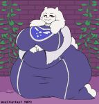  2023 alternate_version_at_source anthro big_breasts boss_monster bovid breasts caprine clothed clothing curvy_figure eyelashes female floppy_ears fur horn looking_at_viewer mammal mature_anthro mature_female mexifurfoof overweight overweight_anthro overweight_female red_eyes robe smile solo thick_thighs toriel undertale undertale_(series) voluptuous white_body white_fur wide_hips 