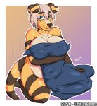  2023 alpha_channel amber_(citrusfumes) anthro bedding belly big_breasts blanket blanket_pull blue_eyes blush breasts chubby_female citrusfumes cleavage clothed clothing covering covering_self dasyuromorph digital_media_(artwork) female floppy_ears fur hair huge_breasts kneeling leg_markings looking_at_viewer mammal markings marsupial navel nipple_outline nude nude_female overweight overweight_anthro shy simple_background smile solo tail text thick_thighs thylacine wide_hips 