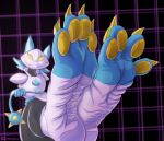  2023 4_toes anthro artist_name clothing deltarune digital_media_(artwork) feet felid female fingers foot_focus looking_at_viewer machine mammal ohmagaz robot soles solo tasque_manager toes undertale_(series) 