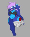  akira_(rustyfoxdraws) anthro bandage big_butt butt clothed clothing dragon female fur hair horn kobold looking_at_viewer panties rustyfoxdraws scalie simple_background smile solo thick_thighs underwear wide_hips 